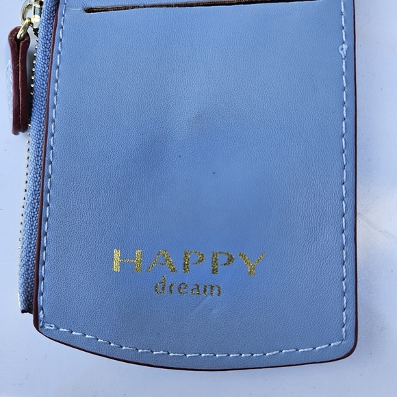 Blue Happy Dream Mickey Mouse Card Holder Keychain Disney - Picture 2 of 4